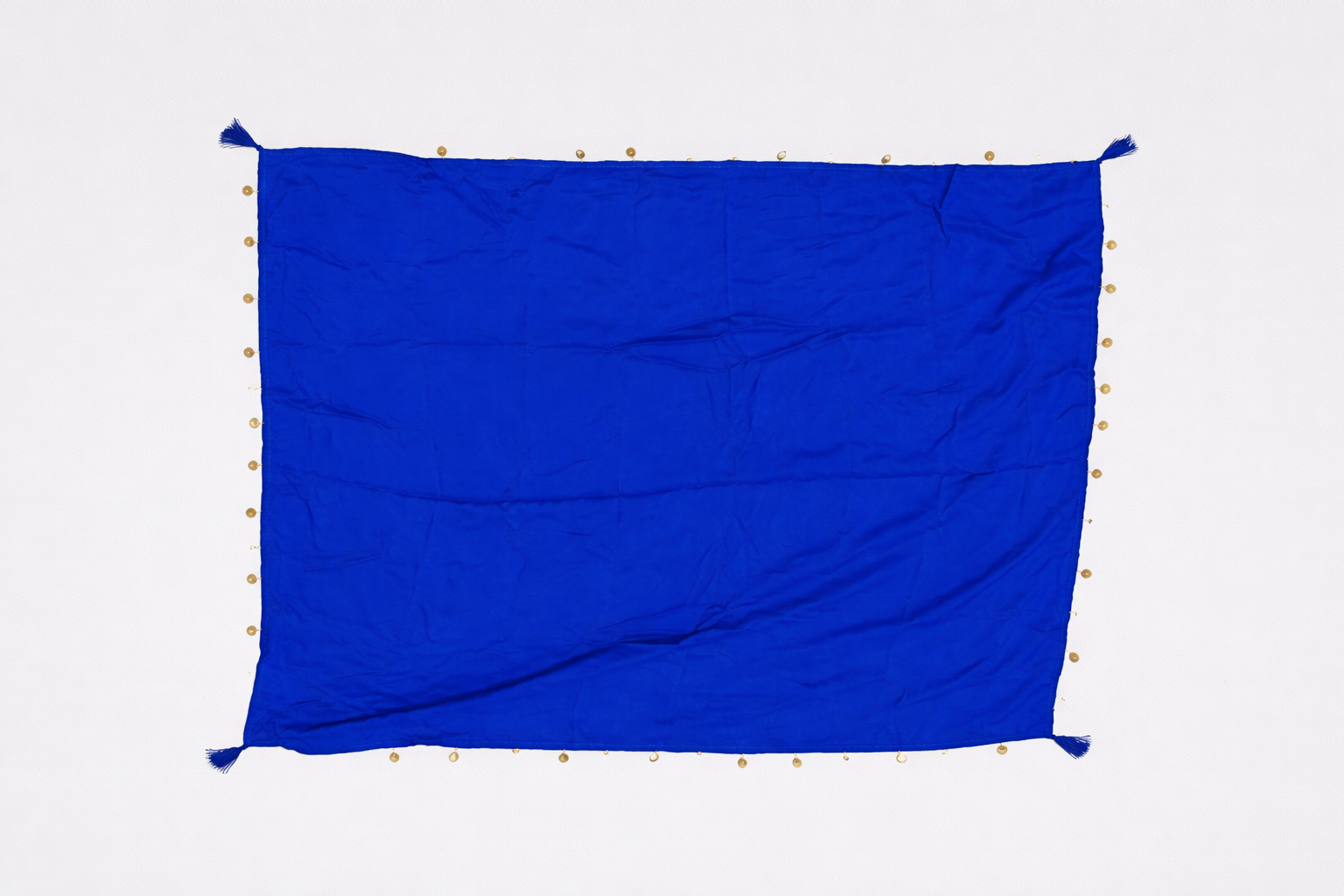 Traditional Moroccan Blue Shawl with Silver Coins – Handcrafted Heritage